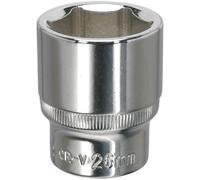 Loops 26mm Forged Steel Drive Socket - 1/2" Square Drive - Polished Chrome Vanadium in Metallics Loops Metallics