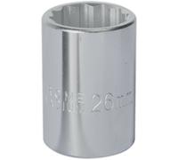 Loops 26mm Forged Steel Drive Socket - 3/4" Square Drive - Chrome Vanadium Socket in Metallics Loops Metallics