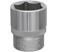 Loops 26mm Steel Drive Socket - 1/2" Square Drive - Chrome Vanadium Wrench Socket in Metallics Loops Metallics