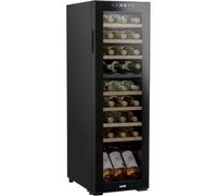 Loops 27 Bottle Dual Zone Freestanding Wine Cooler Fridge - Led Backlit Black & Glass