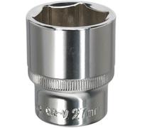 Loops 27mm Forged Steel Drive Socket - 1/2" Square Drive - Polished Chrome Vanadium in Metallics Loops Metallics