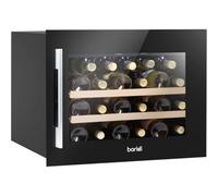 Loops 28 Bottle 60Cm Built-In Wine Cooler Fridge - Wood Shelves & Led Backlit Black
