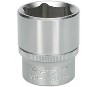 Loops 28mm Steel Drive Socket - 1/2" Square Drive - Chrome Vanadium Wrench Socket in Metallics Loops Metallics