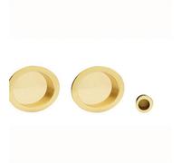 Loops 29mm Sliding Door Rose & 2X 56mm Round Flush Finger Pulls - Polished Brass