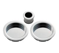 Loops 29mm Sliding Door Rose & 2X 56mm Round Flush Finger Pulls - Polished Chrome