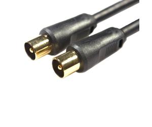 Loops 2m Male to Plug Aerial Cable - Gold & Shielded Coaxial/Coax Quality Fly Lead - TV Freeview Box Satellite