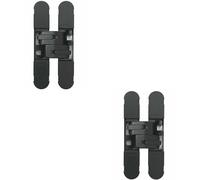 Loops 2x 130 x 30mm Concealed Heavy Duty Hinge Fits Unrebated Doors Matt Black Loops Black