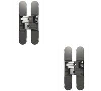 Loops 2x 130 x 30mm Concealed Heavy Duty Hinge Fits Unrebated Doors Matt Nickel in Metallics Loops Metallics