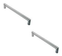 Loops 2X 30mm Mitred Pull Door Handle 450mm Fixing Centres Satin Stainless Steel