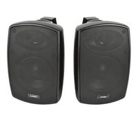 2x 4" 60W Black Outdoor Rated Speakers 8 OHM Weatherproof Wall Mounted HiFi