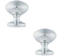 Loops 2X 57mm Octagonal Centre Door Knob Victorian Polished Chrome Outdoor Handle