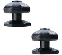 Loops 2x 63mm OCTAGONAL Centre Door Knob Black Antique Hammered Iron Outdoor Handle Loops Black