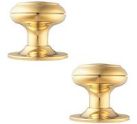 Loops 2X 76mm Large Centre Door Knob Stainless Brass Outdoor External Door Handle