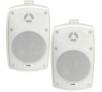 Loops 2x 8" 160W White Outdoor Rated Speakers 8 OHM Weatherproof Wall Mounted HiFi Loops White