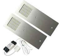 2x 5W Kitchen Cabinet Low Profile Slim Panel Light & Driver Natural White Flush