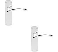 Loops 2x Arched Lever on Latch Backplate Door Handle 170 x 42mm Polished Chrome Loops Multicolor