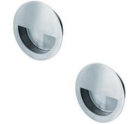 Loops 2X Circular Low Profile Recessed Flush Pull 90mm Diameter Satin Stainless Steel