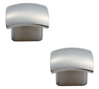 Loops 2X Convex Face Cupboard Door Knob 33 X 30.5mm Satin Nickel Cabinet Handle