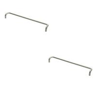 Loops 2X Cranked Door Pull Handle 19mm Dia 600mm Fixing Centres Satin Steel