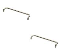 Loops 2x Cranked Pull Handle 630 x 30mm 600mm Fixing Centres Satin Stainless Steel in Metallics Loops Metallics