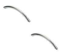 Loops 2x Curved Bow Cabinet Pull Handle 119 x 10mm 96mm Fixing Centres Chrome Loops Multicolor
