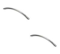 Loops 2X Curved Bow Cabinet Pull Handle 153 X 10mm 128mm Fixing Centres Chrome