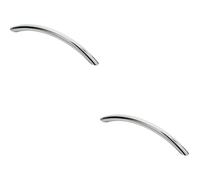Loops 2x Curved Bow Cabinet Pull Handle 153 x 10mm 128mm Fixing Centres Chrome Loops Multicolor