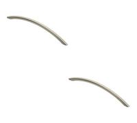 Loops 2X Curved Bow Cabinet Pull Handle 226 X 10mm 192mm Fixing Centers Satin Nickel