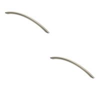 Loops 2x Curved Bow Cabinet Pull Handle 226 x 10mm 192mm Fixing Centers Satin Nickel in Metallics Loops Metallics