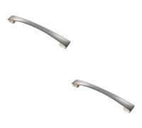Loops 2X Curved Bow Pull Handle 218.5 X 26mm 192mm Fixing Centres Satin Nickel