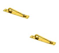 Loops 2x Curved Left Handed Door Pull Handle Engraved with 'Pull' Polished Brass in Metallics Loops Metallics