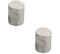 Loops 2X Cylindrical Cupboard Door Knob 16mm Diameter Stainless Steel Cabinet Handle