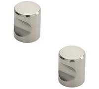Loops 2X Cylindrical Cupboard Door Knob 20mm Diameter Polished Stainless Steel Handle