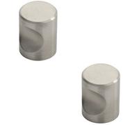 Loops 2X Cylindrical Cupboard Door Knob 20mm Diameter Stainless Steel Cabinet Handle