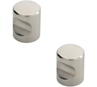 Loops 2X Cylindrical Cupboard Door Knob 25mm Diameter Polished Stainless Steel Handle