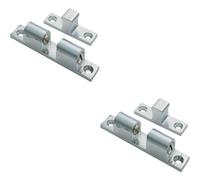 Loops 2x Double Ball Roller Cupboard Catch 43 x 8mm 34.5mm Fixing Centres Satin Chrome Loops Multicolor