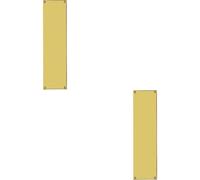 Loops 2x Flat 1.5mm Door Finger Plate 304 x 77mm Polished Brass Protective Push Plate in Metallics Loops Metallics