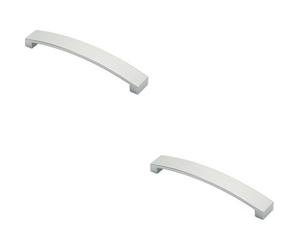 Loops 2X Flat Curved Bow Pull Handle 172 X 25mm 160mm Fixing Centres Polished Chrome