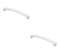 Loops 2x Flat Curved Bow Pull Handle 238 x 25mm 224mm Fixing Centres Polished Chrome Loops Multicolor