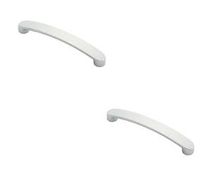 Loops 2X Flat Fronted Bow Pull Handle 140 X 12mm 128mm Fixing Centres Polished Chrome