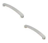 Loops 2X Flat Fronted Bow Pull Handle 179 X 19mm 160mm Fixing Centres Satin Nickel