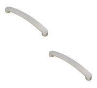 Loops 2x Flat Fronted Bow Pull Handle 179 x 19mm 160mm Fixing Centres Satin Nickel in Metallics Loops Metallics