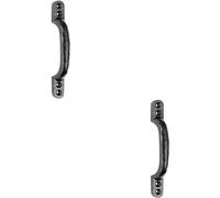 Loops 2x Forged Iron Hotbed Pull Handle 132 x 16mm Black Antique Door Handle Loops Black