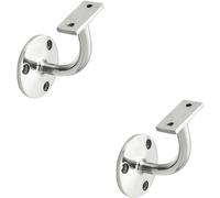 Loops 2x Heavyweight Handrail Bannister Bracket 80mm Projection Polished Chrome Loops Multicolor