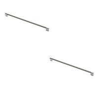 Loops 2X Keyhole Bar Pull Handle 460 X 14mm 448mm Fixing Centres Satin Nickel & Chrome