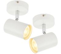 Loops 2x LED Adjustable Ceiling Spotlights Matt White Single GU10 Dimmable Downlight Loops White