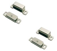 Loops 2x Magnetic Cupboard Door Catch 36.5mm Fixing Centres 3.5kg Pull Nickel Plated in Metallics Loops Metallics