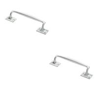 Loops 2X One Piece Door Pull Handle 250mm Length 54mm Projection Satin Chrome