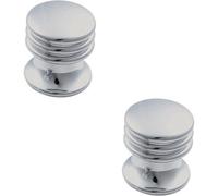 Loops 2X One Piece Textured Cupboard Door Knob 15.5mm Diameter Polished Chrome