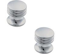 Loops 2x One Piece Textured Cupboard Door Knob 15.5mm Diameter Polished Chrome Loops Multicolor